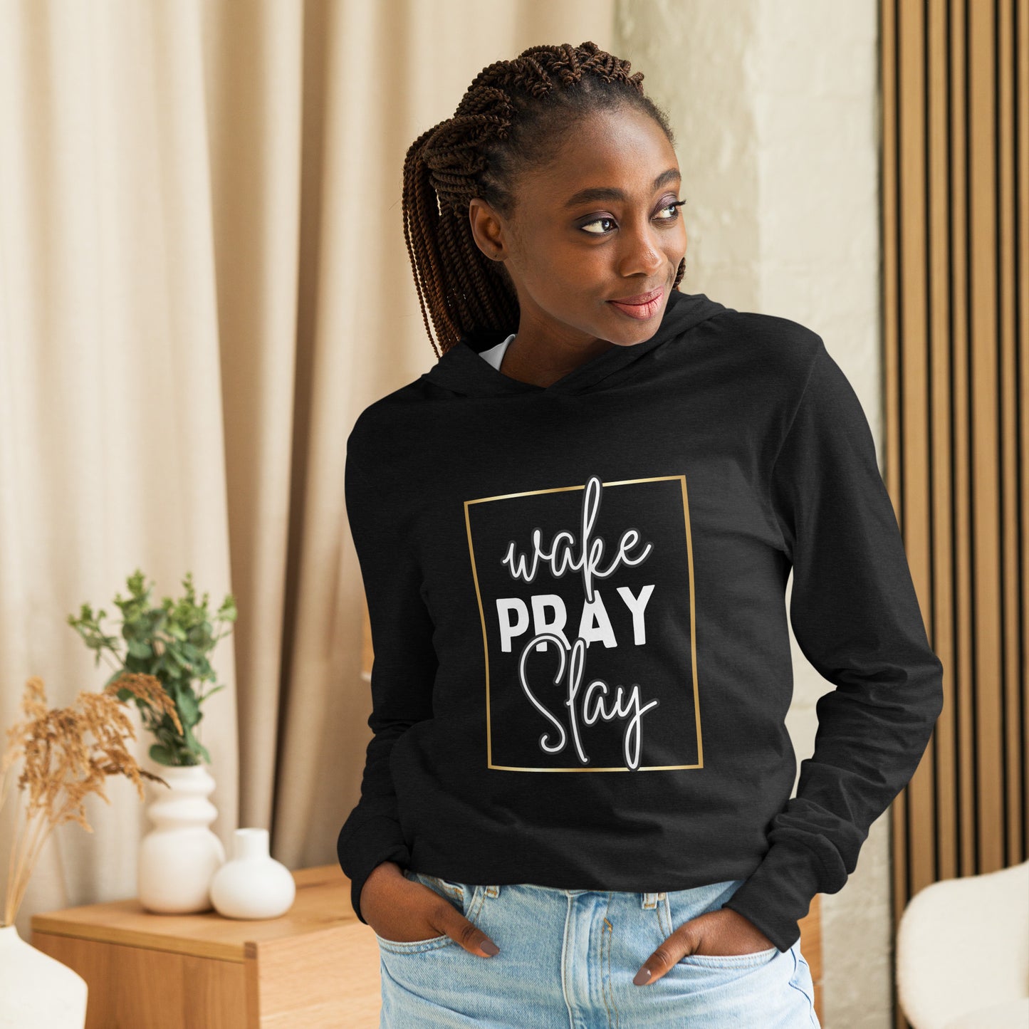 Wake Pray Slay Hoodie Tee – Empowering Faith Wear |Delivered & Devoted