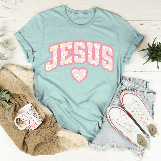 Jesus Floral T-Shirt | Faith & Beauty Combined – Delivered and Devoted